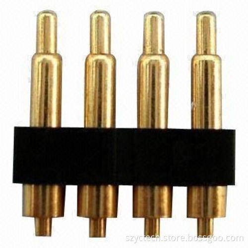 Pogo Pin Connector for Electronics, Made of C3600 Copper Alloy and Gold Plate/Nickel Surface